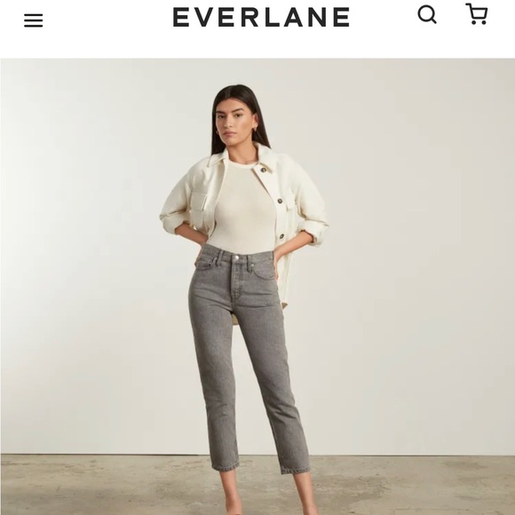 Everlane 90’s Crop Cheeky Jean in Acid Grey - Picture 3 of 6